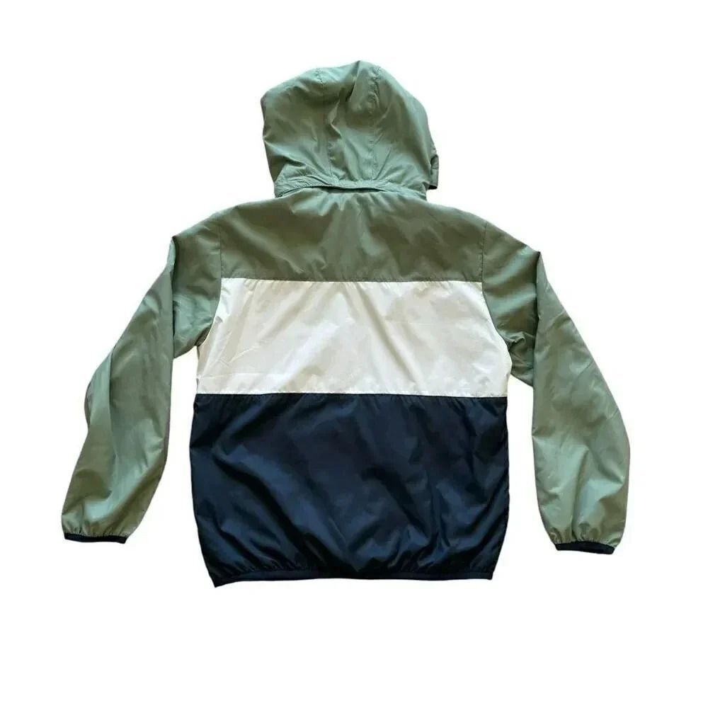 H& M Mint Blue Color Block  Lightweight Windbreaker Lined SZ 6-7 #2230 - Picture 4 of 13
